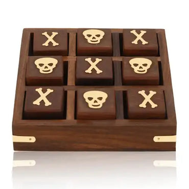 Wooden Tic Tac Toe Board Game (12.5 cm) | Travel Mini Strategy Game
