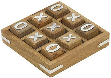 Wooden Noughts and Crosses Tic Tac Toe Pedagogical Board Games for Kids and Adults
