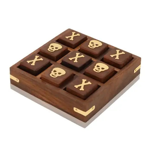 Wooden Tic Tac Toe Board Game (12.5 cm) | Travel Mini Strategy Game