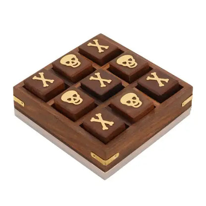 Wooden Tic Tac Toe Board Game (12.5 cm) | Travel Mini Strategy Game