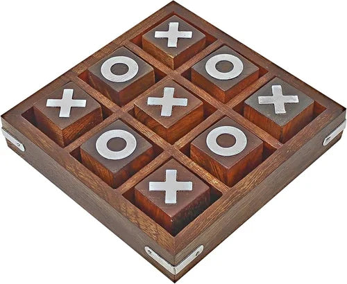 Craft Cooper Handmade Indian Wooden Tic Tac Toe Board Game Best Gifts Ideas for Kids and Adults