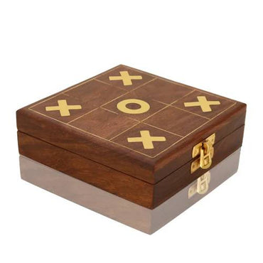 12 Cm Square Wooden Mini Tic Tac