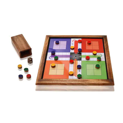 Craft Cooper 2in1 Snakelegder & Ludo Wooden Magnetic Ludo Board Set size 14inch